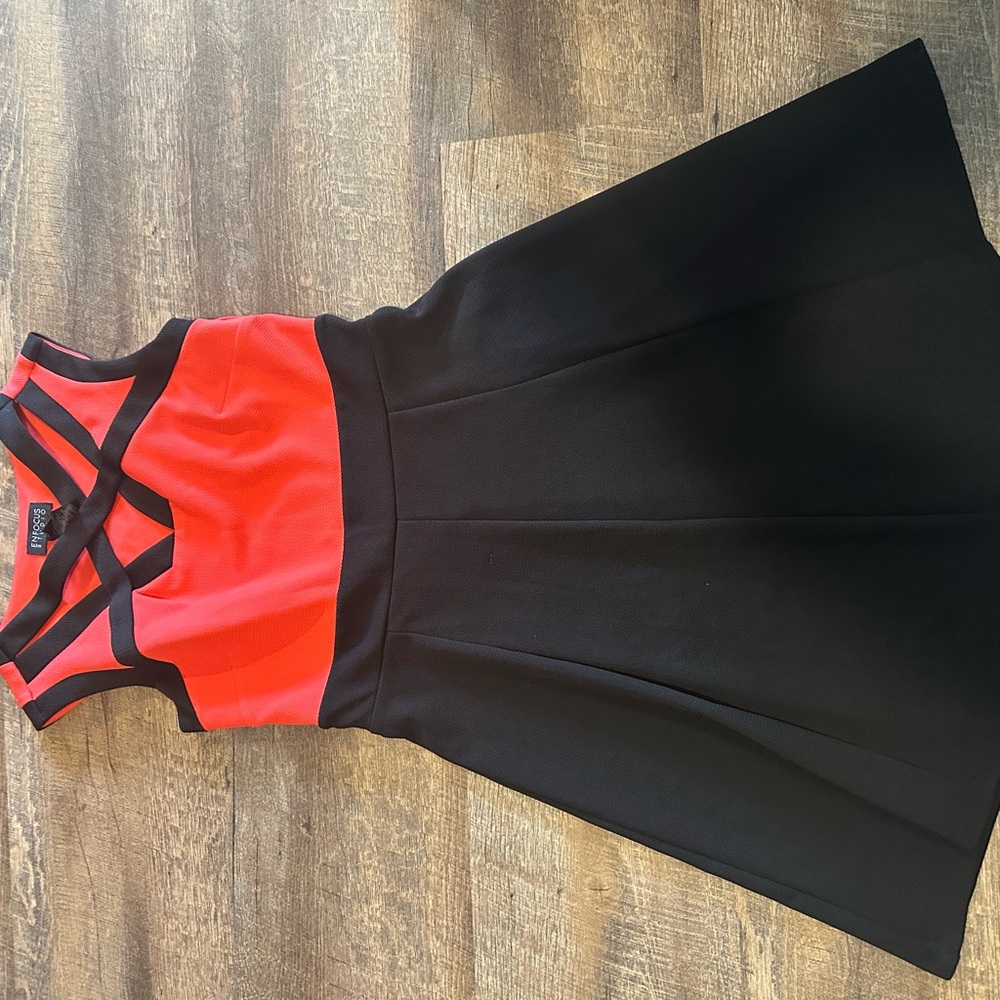 Elegant Orange and Black Women's Dress